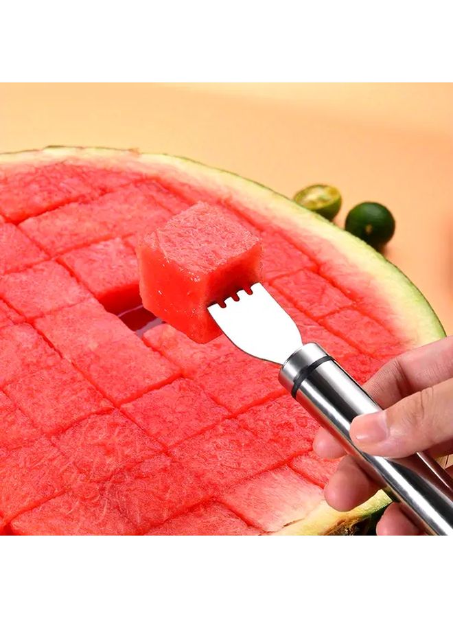 Stainless Steel Watermelon Cutting Fork With Ergonomic Handle Multifunctional Melon Divider - Image 4