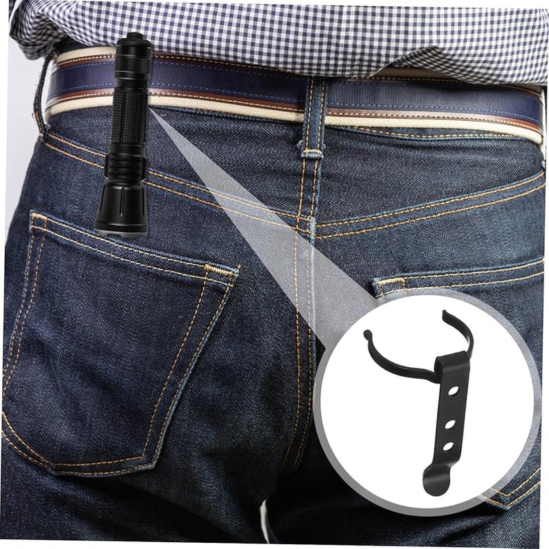 Black Metal Flashlight Waist Belt Clip Durable Clamp Lightweight Outdoor Attachment Secure Easy Detach - Image 5