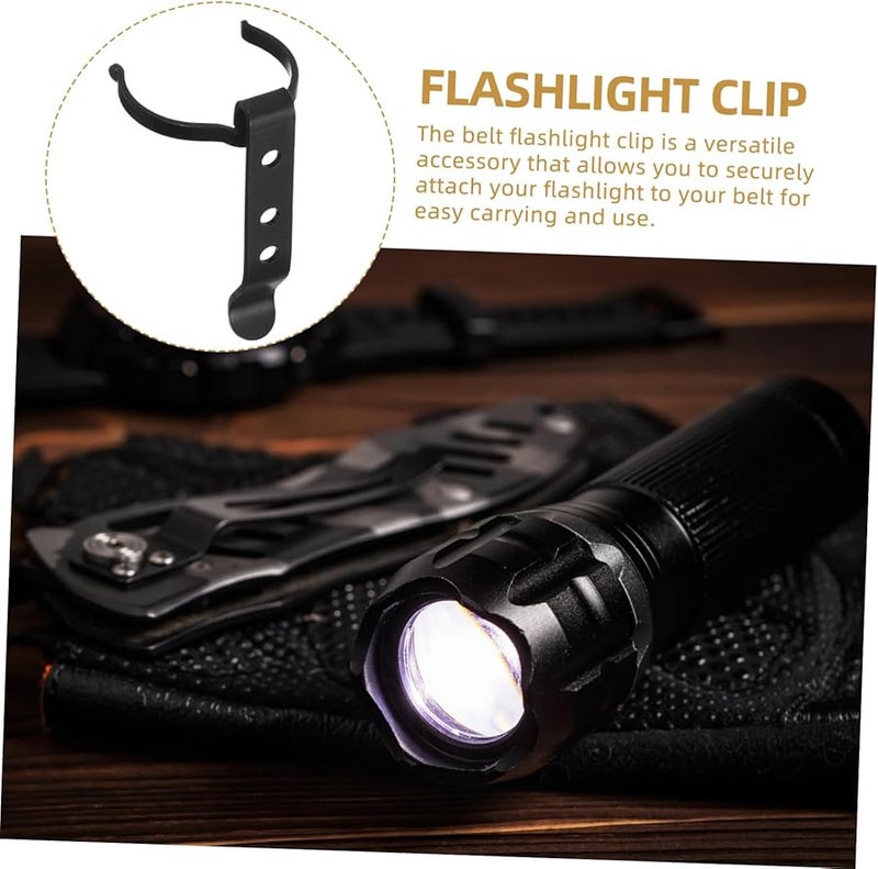 Black Metal Flashlight Waist Belt Clip Durable Clamp Lightweight Outdoor Attachment Secure Easy Detach - Image 4