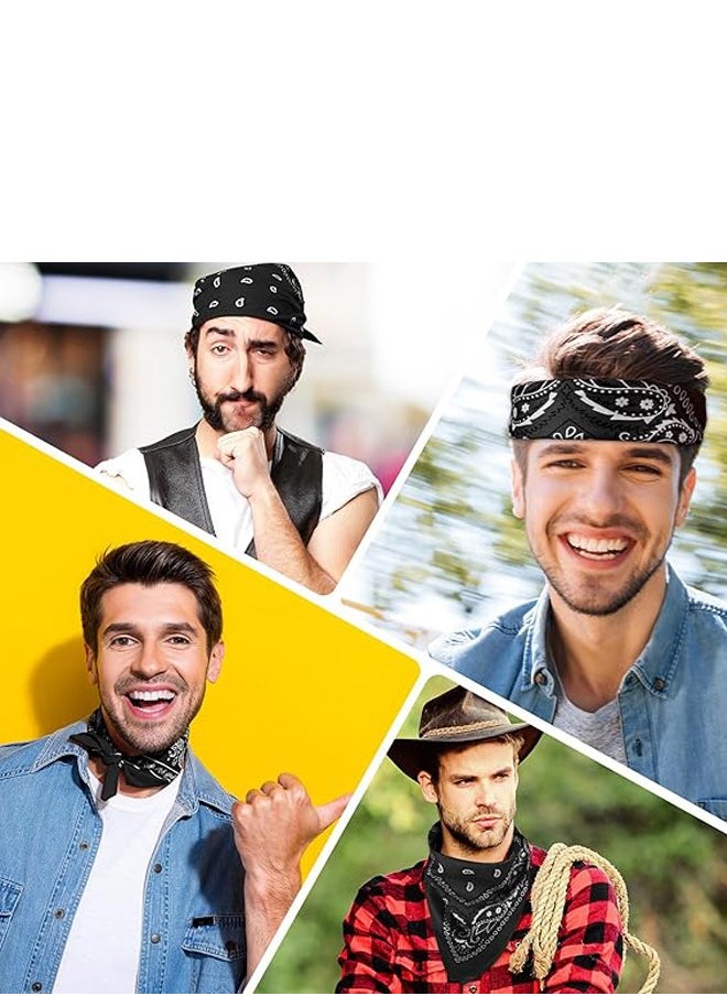 Generic Cowboy Bandanas Cashew Printed Scarf Small Square Scarves Sun Protection Lightweight Multifunctional Headband  - Image 5