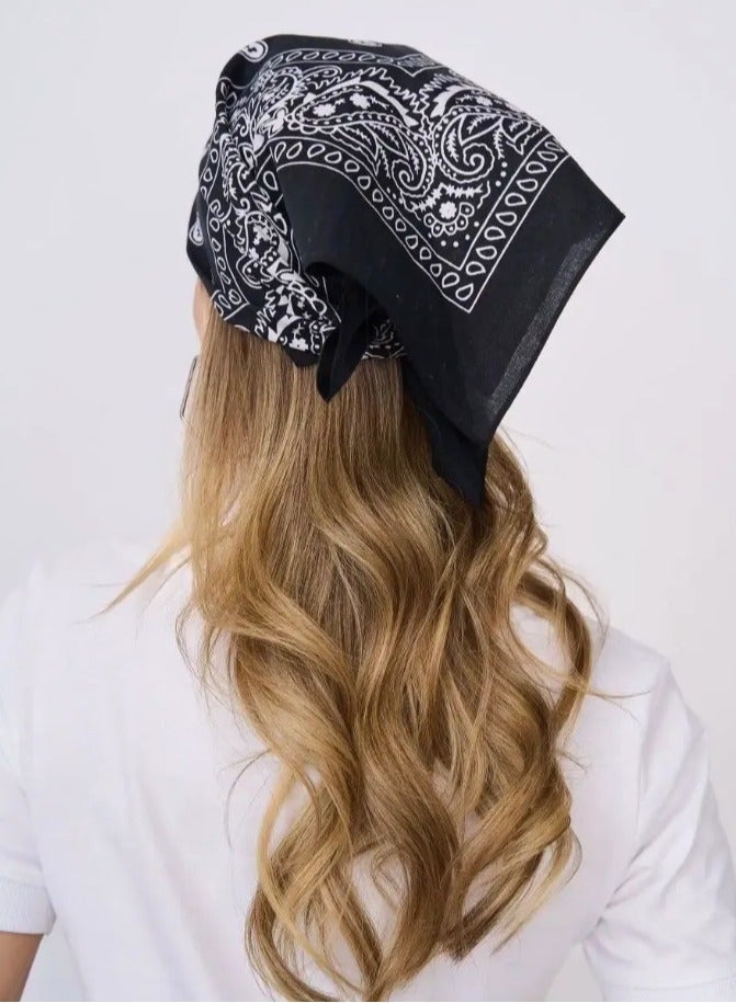 Cowboy Bandanas Cashew Printed Scarf Small Square Scarves Sun Protection Lightweight Multifunctional Headband - Image 3