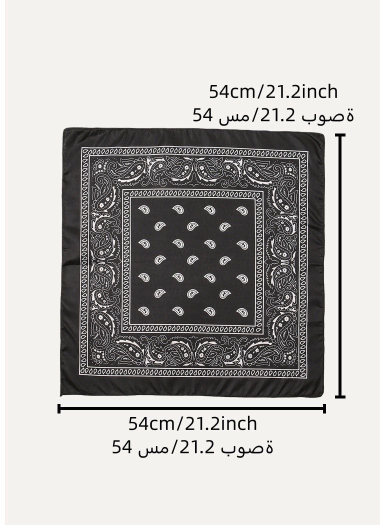 Cowboy Bandanas Cashew Printed Scarf Small Square Scarves Sun Protection Lightweight Multifunctional Headband - Image 4