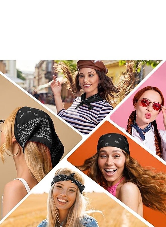 Cowboy Bandanas Cashew Printed Scarf Small Square Scarves Sun Protection Lightweight Multifunctional Headband - Image 5