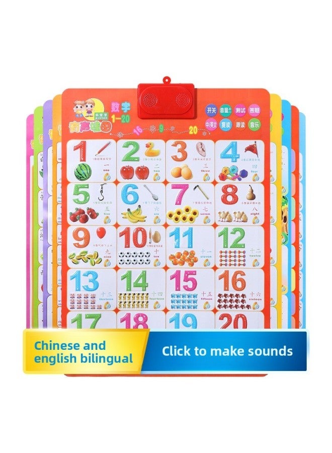 Loquat Hanging Pictures Children's Voice Reading Toys Mathematics Cognitive Learning Voice Wall Chart Enlightenment Baby Early Education Digital Wall Stickers-Specifications:Toddler Literacy - The Plane So - Image 2