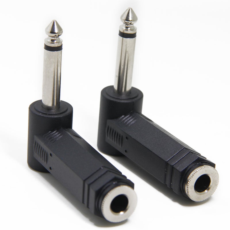 Ancable 2-Pack 1/4 Inch Right Angle TS Male to 1/4 Inch TS Female Adapter, 6.35mm 1/4" Mono Connector for Bottom Plug Guitar/V-Shape Guitar/Front Facing Jack Guitar - Image 5