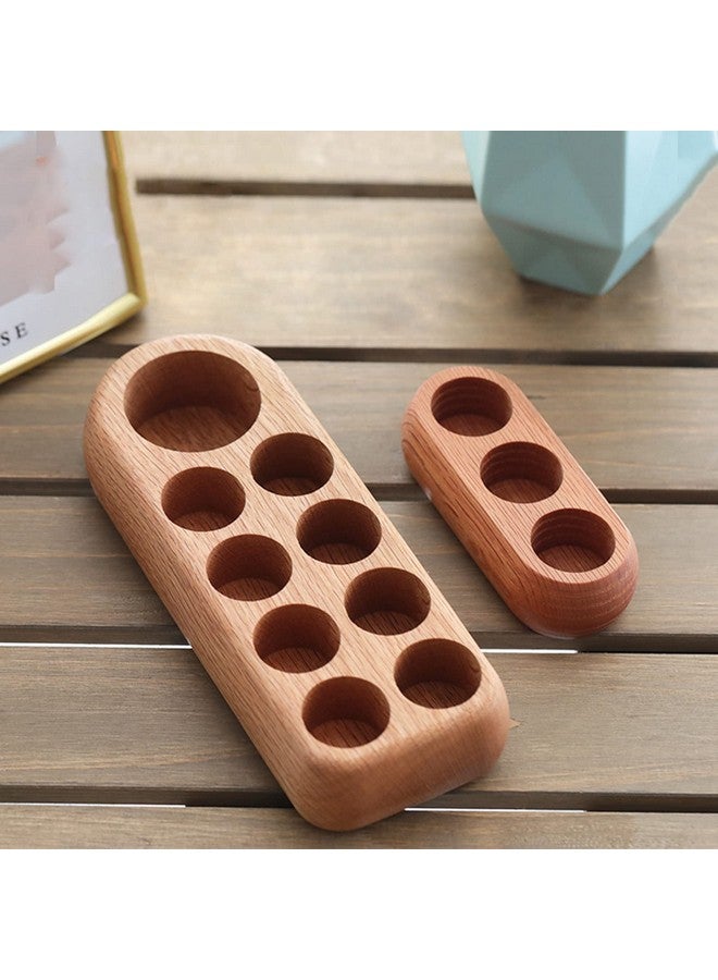 فانتوم سكاي حامل خشبي للزيوت العطرية من فانتوم سكاي، 9 فتحات، منظم للزيوت العطرية من الخشب الطبيعي، مناسب للسفر والعروض التقديمية - Image 5