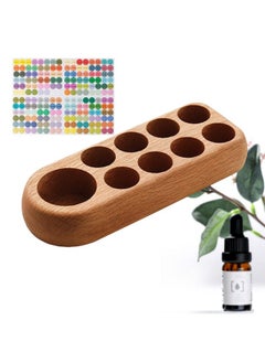 PhantomSky PhantomSky 9 Slots Wooden Aromatherapy Essential Oil Carrying Holder Rack, Natural Wood Essential Oil Organizer Storage Box Case Display Holds for Travel and Presentations  - Image 1