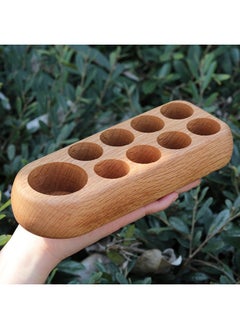 PhantomSky PhantomSky 9 Slots Wooden Aromatherapy Essential Oil Carrying Holder Rack, Natural Wood Essential Oil Organizer Storage Box Case Display Holds for Travel and Presentations  - Image 2
