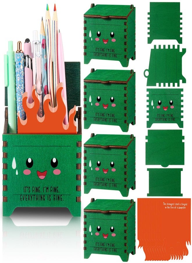 Sherr 6 Set Employee Appreciation Gifts Bulk Team Dumpster Pencil Holder & Fire Sticky Note Funny Desk Organizer Accessories for Staff Dispatcher Volunteer Teacher Nurse - Image 1