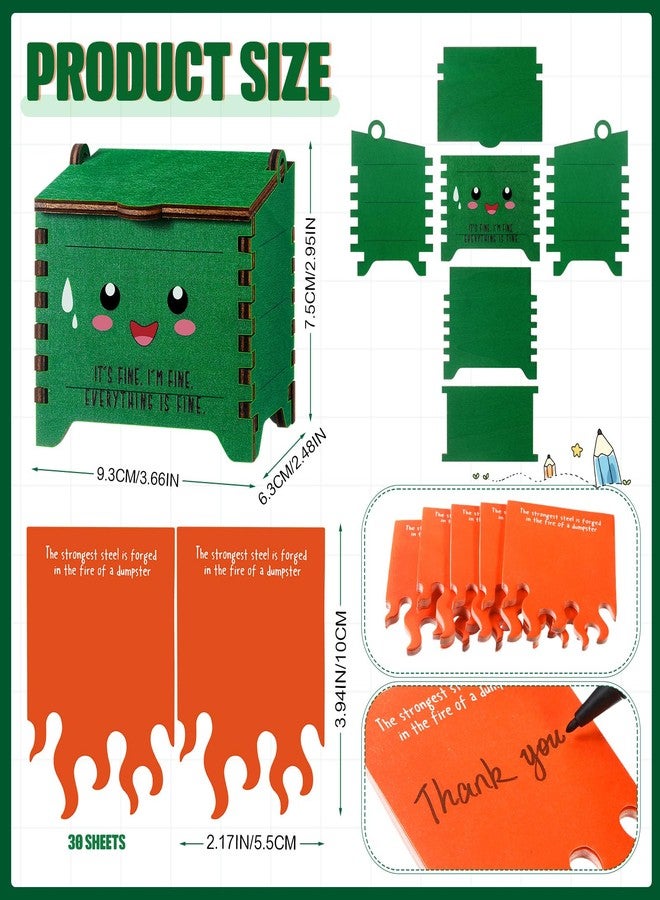 Sherr 6 Set Employee Appreciation Gifts Bulk Team Dumpster Pencil Holder & Fire Sticky Note Funny Desk Organizer Accessories for Staff Dispatcher Volunteer Teacher Nurse - Image 2