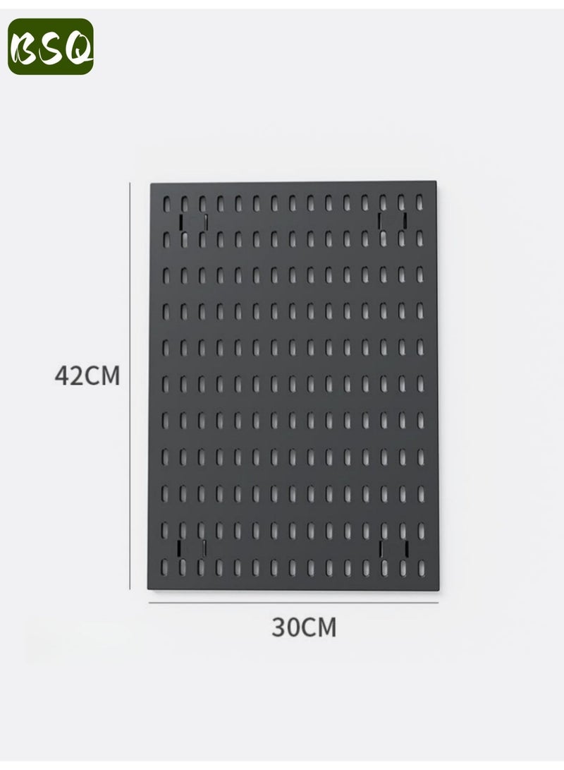 BSQ Pegboard Storage Set | Pegboard Wall Storage Set | Wall Shelf | 2-Piece Modular Hanging Storage Rack | DIY Hanging Pegboard Decoration | No Drilling Required for Installation | Suitable for Kitchens, Bedrooms, Living Rooms, and Offices | Black - Image 5