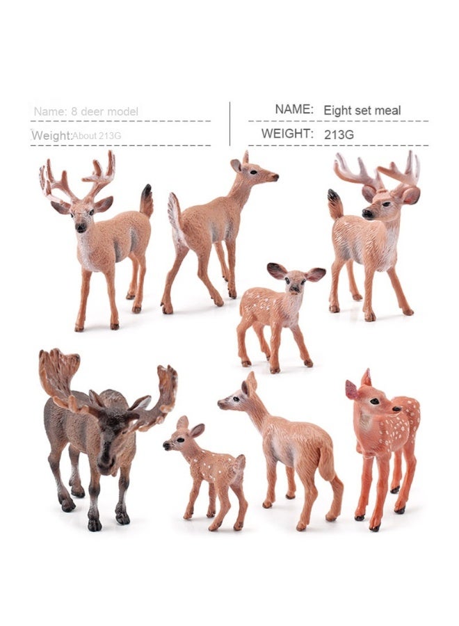 نيبمينينت نموذج حيوانات غابة مصغرة - لعبة زخرفية لجلب البعثات الخارجية من الأيائل والغزلان ذات القرون البيضاء