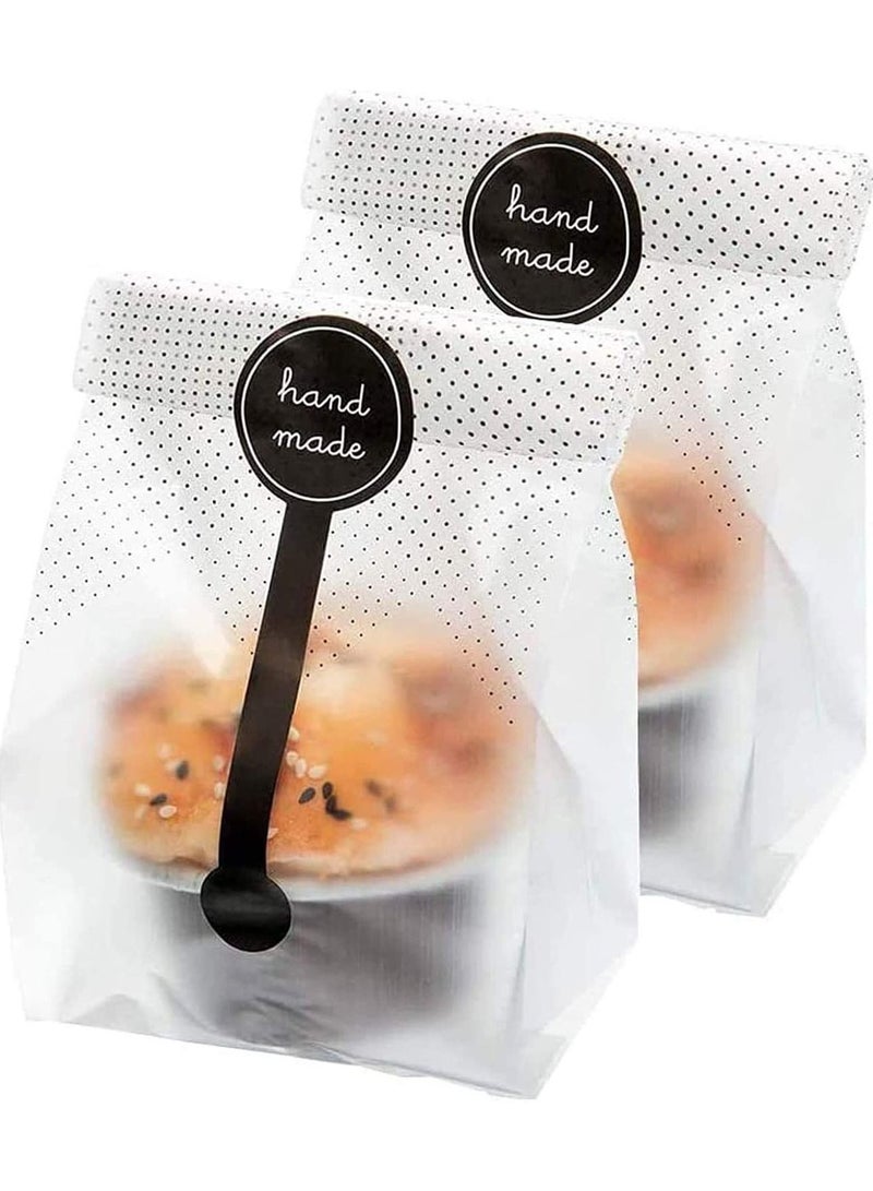 إيونتو 100 قطعة من أكياس الكوكيز البلاستيكية الشفافة لحلوى الكوكيز وأكياس التغليف وديكور الحفلات وأكياس الكيك وكعكة الشوكولاتة والحلوى والوجبات الخفيفة جيدة لمستلزمات حفلات المخابز - Image 5