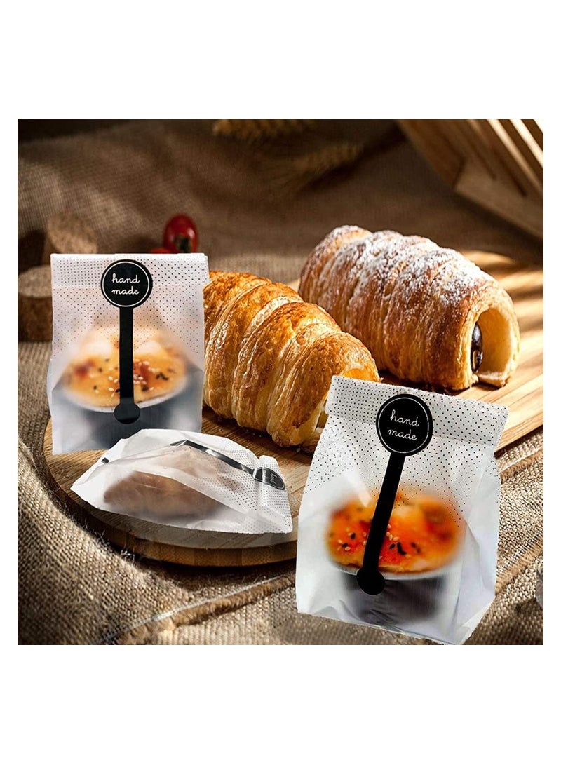 إيونتو 100 قطعة من أكياس الكوكيز البلاستيكية الشفافة لحلوى الكوكيز وأكياس التغليف وديكور الحفلات وأكياس الكيك وكعكة الشوكولاتة والحلوى والوجبات الخفيفة جيدة لمستلزمات حفلات المخابز - Image 4