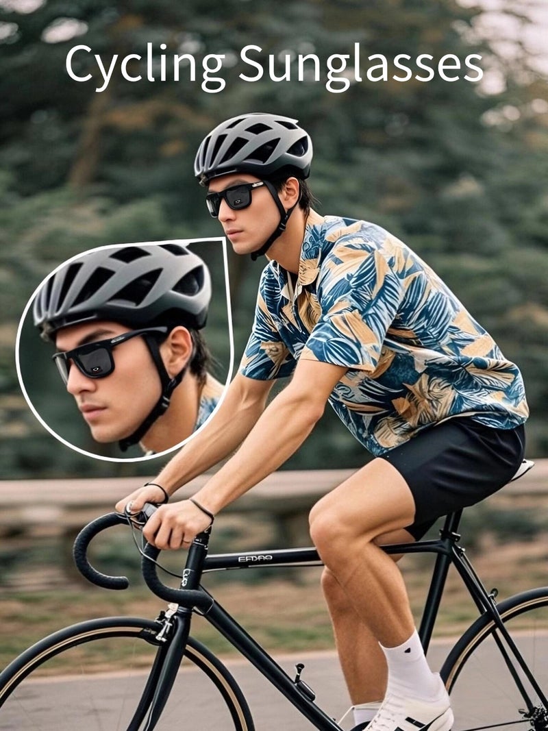 Oakley Holbrook Style Polarized Sunglasses, Matte Black Square Frame, UV400 Protection, for Men Women Cycling Driving - Image 2