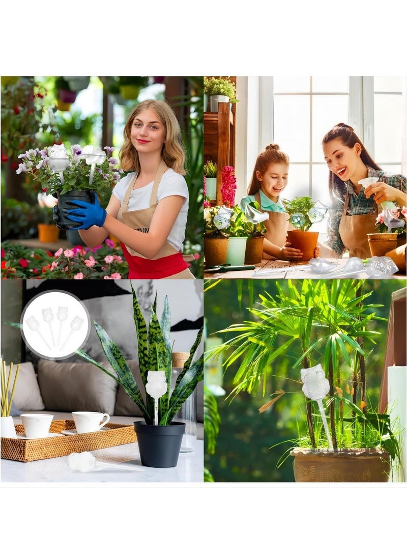 KASTWAVE - Plant Watering Globes, 3Pcs Transparent Owl Shape Plant Watering Globes, Self Watering Planter Insert Automatic Plant Watering Device Clear Plant Waterer for Indoor/Outdoor - Image 1