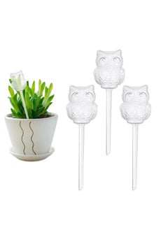 Plant Watering Globes, 3Pcs Transparent Owl Shape Plant Watering Globes, Self Watering Planter Insert Automatic Plant Watering Device Clear Plant Waterer for Indoor/Outdoor