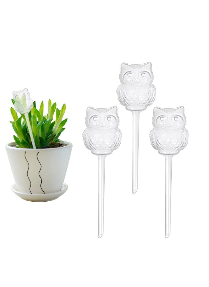 KASTWAVE - Plant Watering Globes, 3Pcs Transparent Owl Shape Plant Watering Globes, Self Watering Planter Insert Automatic Plant Watering Device Clear Plant Waterer for Indoor/Outdoor - Image 1
