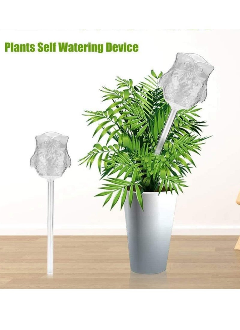 KASTWAVE - Plant Watering Globes, 3Pcs Transparent Owl Shape Plant Watering Globes, Self Watering Planter Insert Automatic Plant Watering Device Clear Plant Waterer for Indoor/Outdoor - Image 1