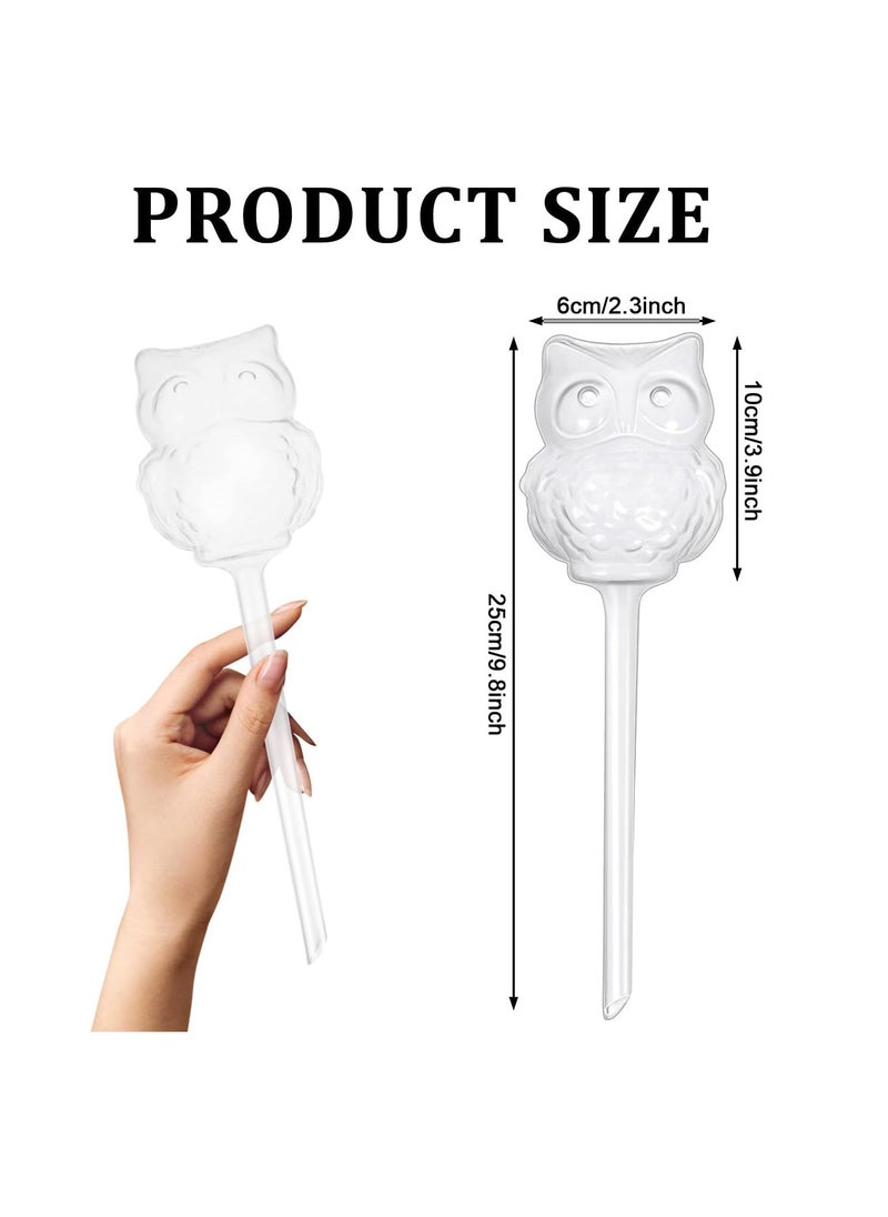KASTWAVE - Plant Watering Globes, 3Pcs Transparent Owl Shape Plant Watering Globes, Self Watering Planter Insert Automatic Plant Watering Device Clear Plant Waterer for Indoor/Outdoor - Image 1