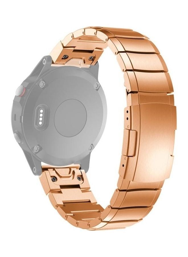 NIBEMINENT Quick Dismantling Steel Wrist Strap Watchband For Garmin Fenix 5S Rose Gold - Image 3