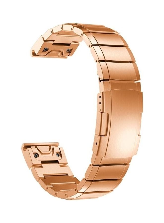 NIBEMINENT Quick Dismantling Steel Wrist Strap Watchband For Garmin Fenix 5S Rose Gold - Image 2