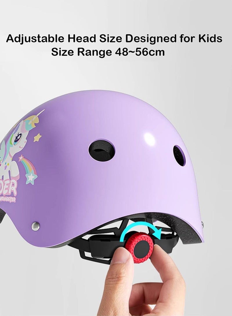 GT-Wheel Adjustable Kids Bike Helmet for 3-8 Years Skateboard Helmet with Knee Elbow Pads and Wrist Guard for Roller Skates Cycling - Image 3