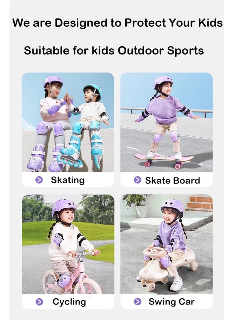 GT-Wheel Adjustable Kids Bike Helmet for 3-8 Years Skateboard Helmet with Knee Elbow Pads and Wrist Guard for Roller Skates Cycling - Image 4