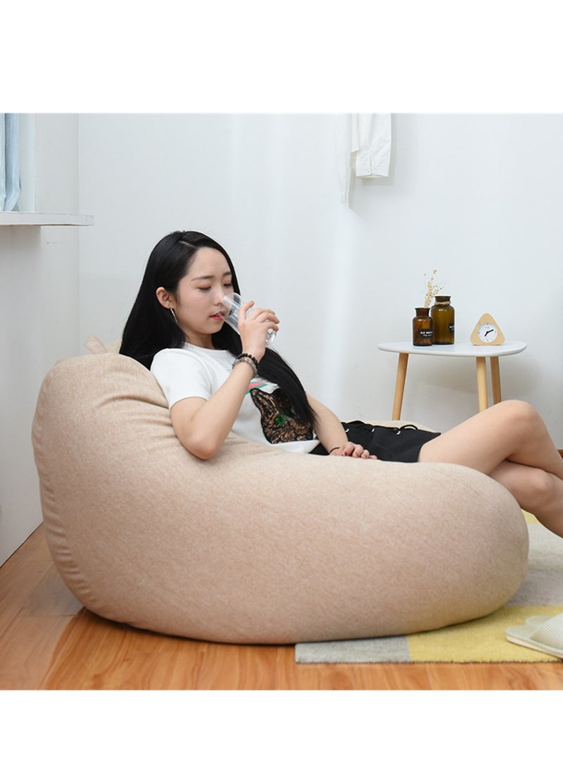 Generic Stuffed Bean Bag Cover Plush Toy Storage Clothes Organizer Seat Floor Foldable Linen Chair Sofa Cover  - Image 2
