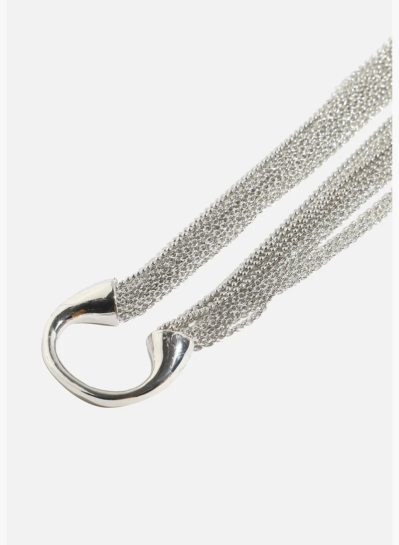 SOHI Silver Plated Designer Stone Western Wear Necklace For Women