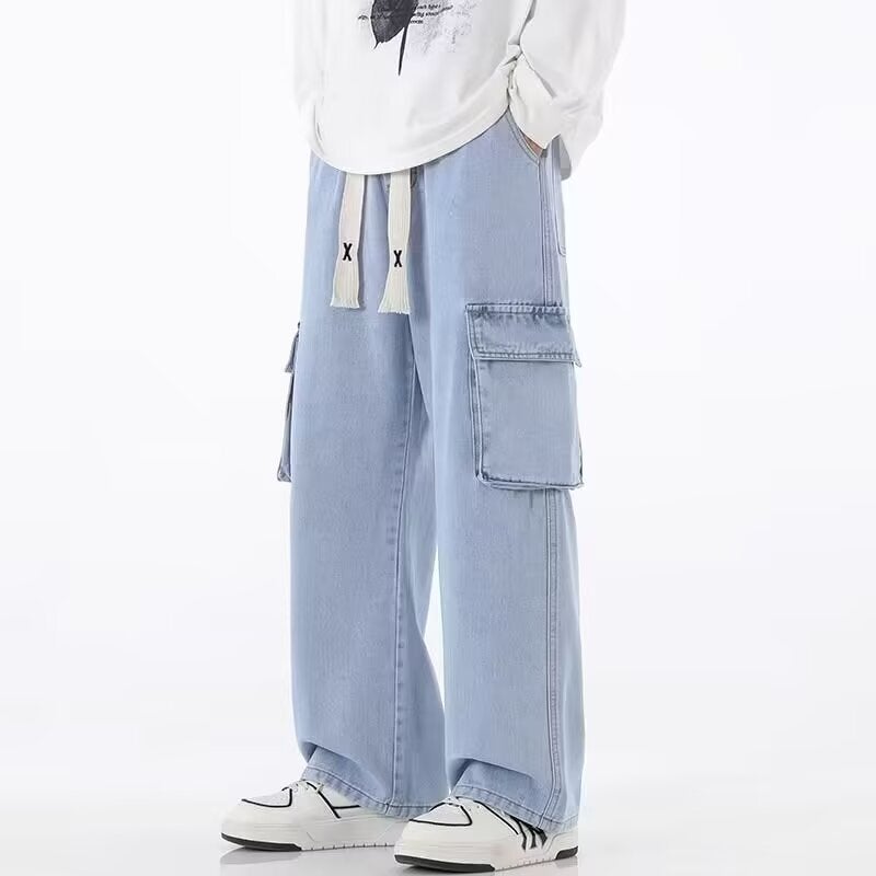 Unisex Classic Denim Jeans Loose Fit Daily Outdoor Wear - Image 4
