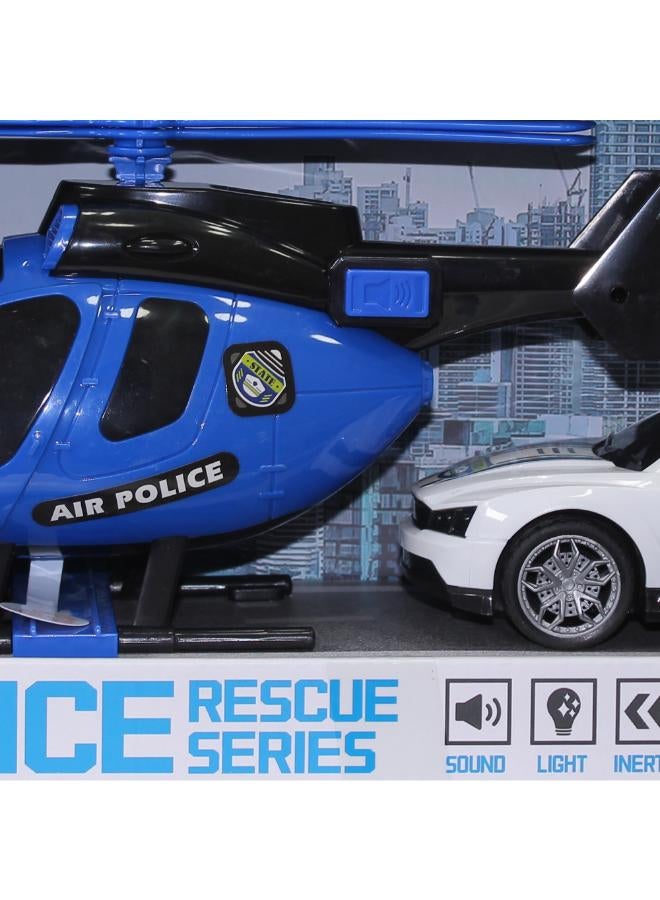 Police Rescue Set with Helicopter & Car – Light & Sound Effects - Image 3