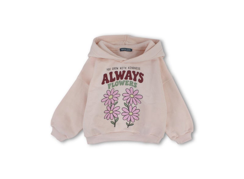 Pompelo Girls Cotton Hoodie – Salmon - Image 1