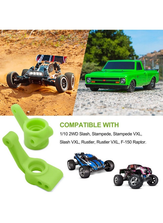 OGUNKE Ogrc Plastic Front Caster Block & Steering Blocks And Rear Stub Axle Carriers For Traxxas 1/10 2Wd Slash Stampede Rustler Replace 3632 3736 3752 (Green) - Image 2