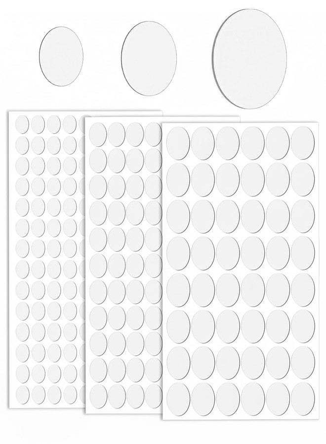 Cranviech 290 Pcs Screw Hole Cover Stickers, PVC Screw Hole Cover Caps, 3 Sheets 12mm 15mm 21mm Self-Adhesive Dustproof Sticky Decals, for Wood Furniture Cabinet (White) - Image 1