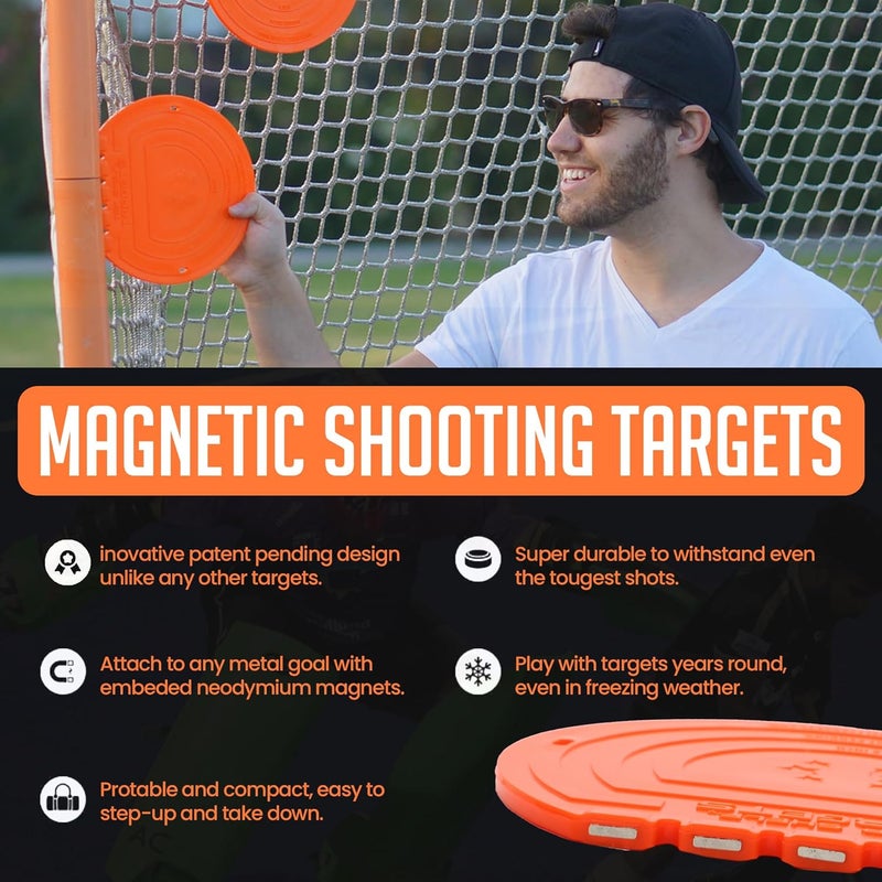 PROGUARD Top Shelf Targets 4 Pack Magnetic Hockey & Lacrosse Goal Targets - 8-Inch Orange - Image 2