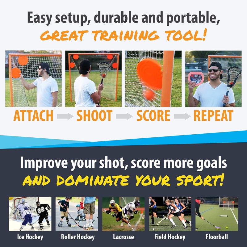 PROGUARD Top Shelf Targets 4 Pack Magnetic Hockey & Lacrosse Goal Targets - 8-Inch Orange - Image 3
