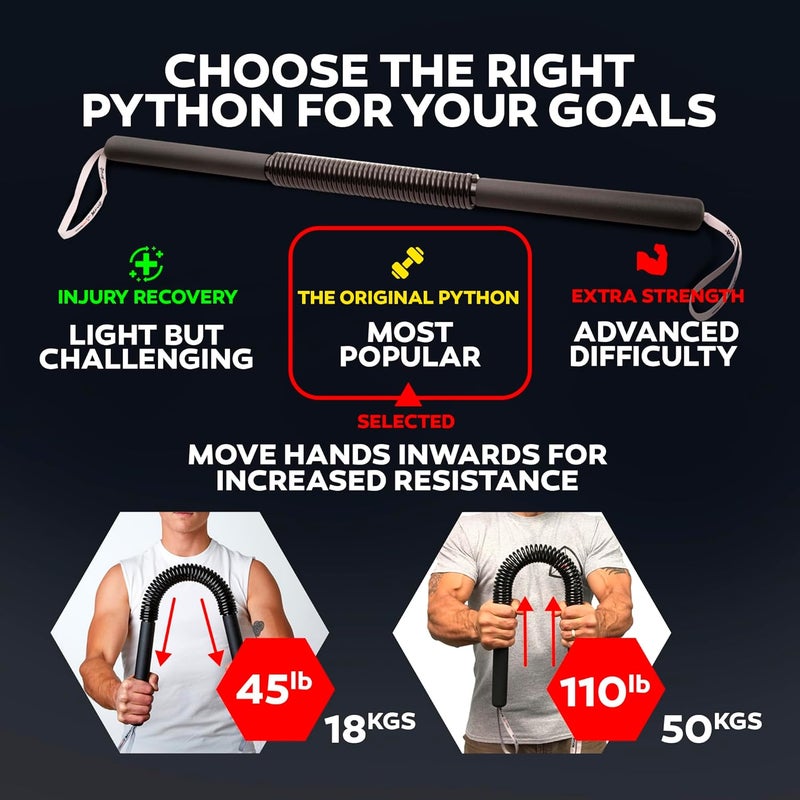 Core Prodigy Python Power Twister Bar - Upper Body Exercise for Chest, Shoulder, Forearm, Bicep and Arm Strengthening Workout Equipment by - Image 2