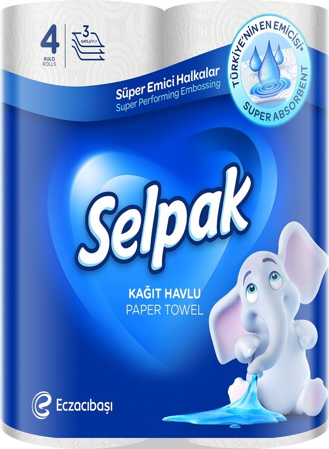Selpak Kitchen Towel Paper - 3Ply (4 Rolls/Pack) - Image 2