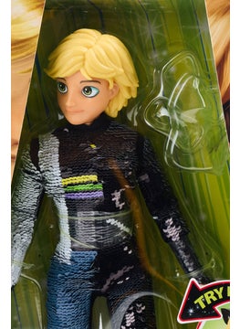 ZAG Heroez Miraculous Fashion Flip Adrien To Cat Noir With Sequins Outfit  Fashion Doll  - Image 2