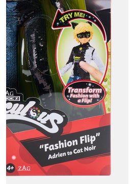 ZAG Heroez Miraculous Fashion Flip Adrien To Cat Noir With Sequins Outfit  Fashion Doll  - Image 3
