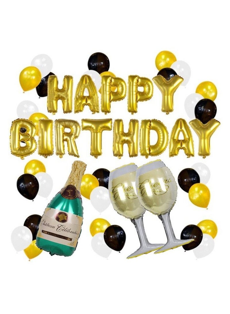 Brain Giggles Glass and Bottle Foil Design Balloons for Birthday and Anniversary Party Decoration - Image 2