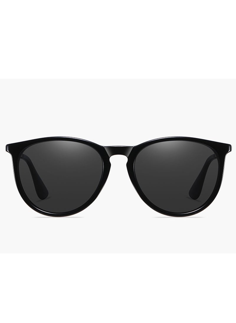 Youque Polarized UV400 Protection Trendy Vintage Retro Round Black Lens Sunglasses For Men and Women - Image 2