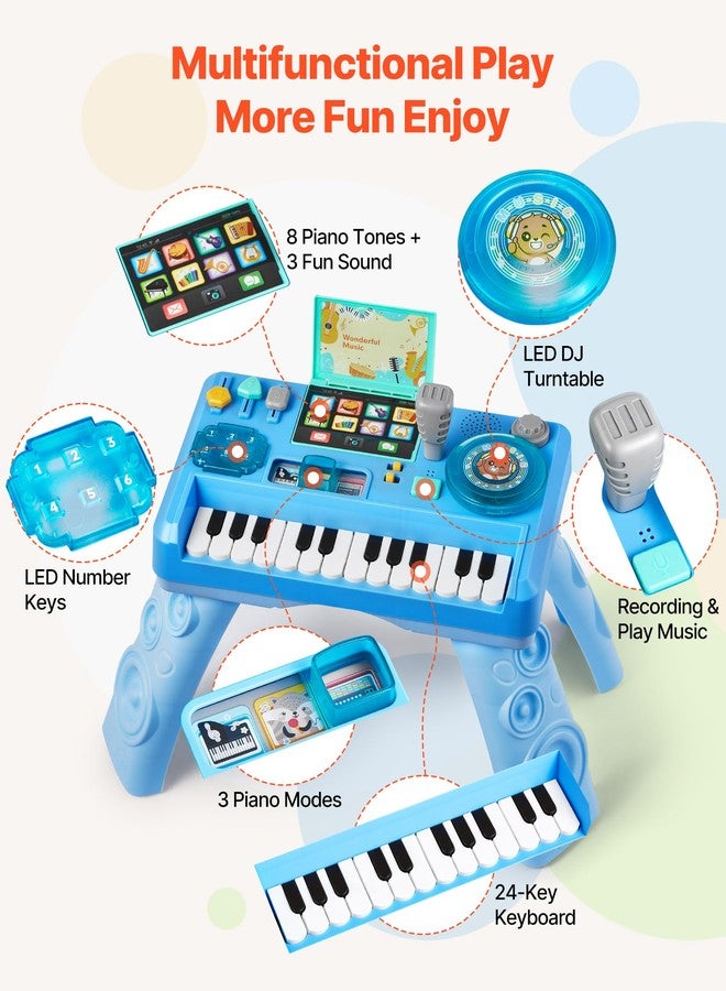 VEVOR Baby DJ Playset for Toddlers 1-3, Educational Musical Table Toys with 133 Sound Sources, Recording and LED DJ Turntable, Baby Activity Table for Birthday, Gift for Kids Aged 6+ Months - Image 3