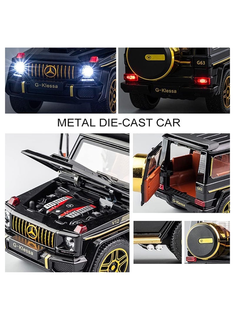 LB 1:24 Die-Cast G-Class SUV Toy Car – Simulation Sound & Light, Pullback Action, 3 Gear Switch, Opening Doors, Engine Detail, Trunk & Steering Function  - Image 4