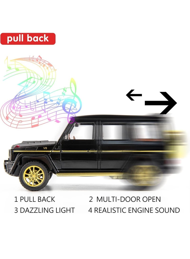 LB 1:24 Die-Cast G-Class SUV Toy Car – Simulation Sound & Light, Pullback Action, 3 Gear Switch, Opening Doors, Engine Detail, Trunk & Steering Function  - Image 3