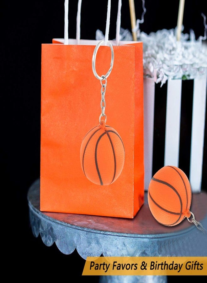 iMagitek 15 Pack Orange Basketball Keychains for Kids Party Favors Supplies, School Carnival Prizes, Party Bag Gift Fillers, Basketball Stress Relieve Ball - Image 3