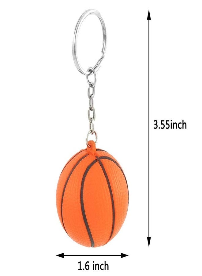 iMagitek 15 Pack Orange Basketball Keychains for Kids Party Favors Supplies, School Carnival Prizes, Party Bag Gift Fillers, Basketball Stress Relieve Ball - Image 4