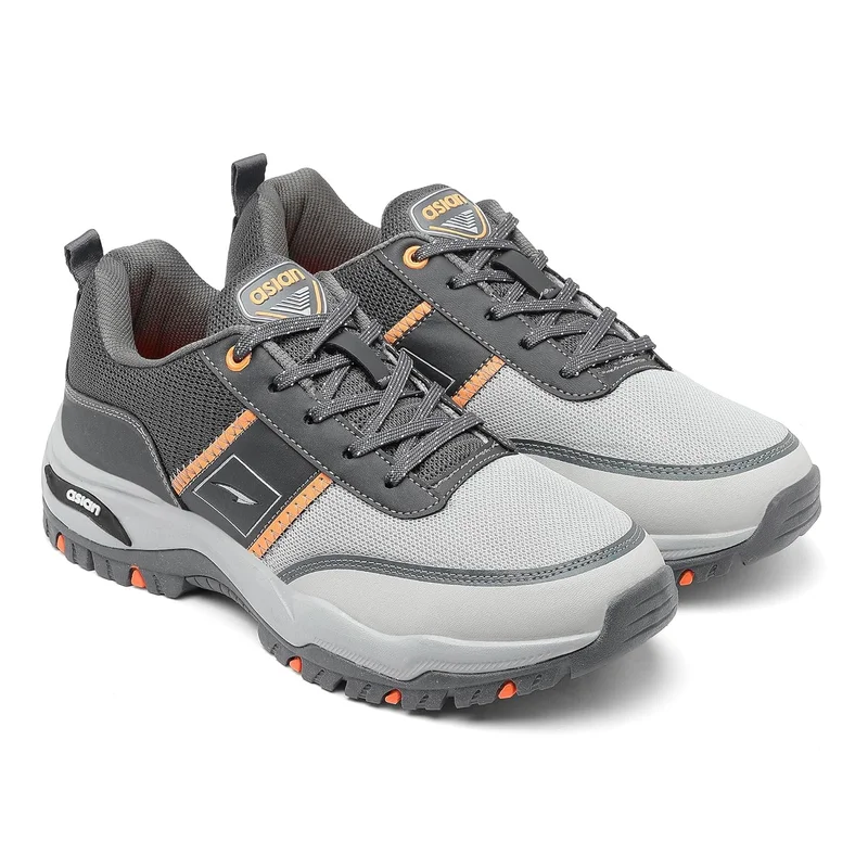 أسيان Grey Orange Sports Shoes for Men and Boys