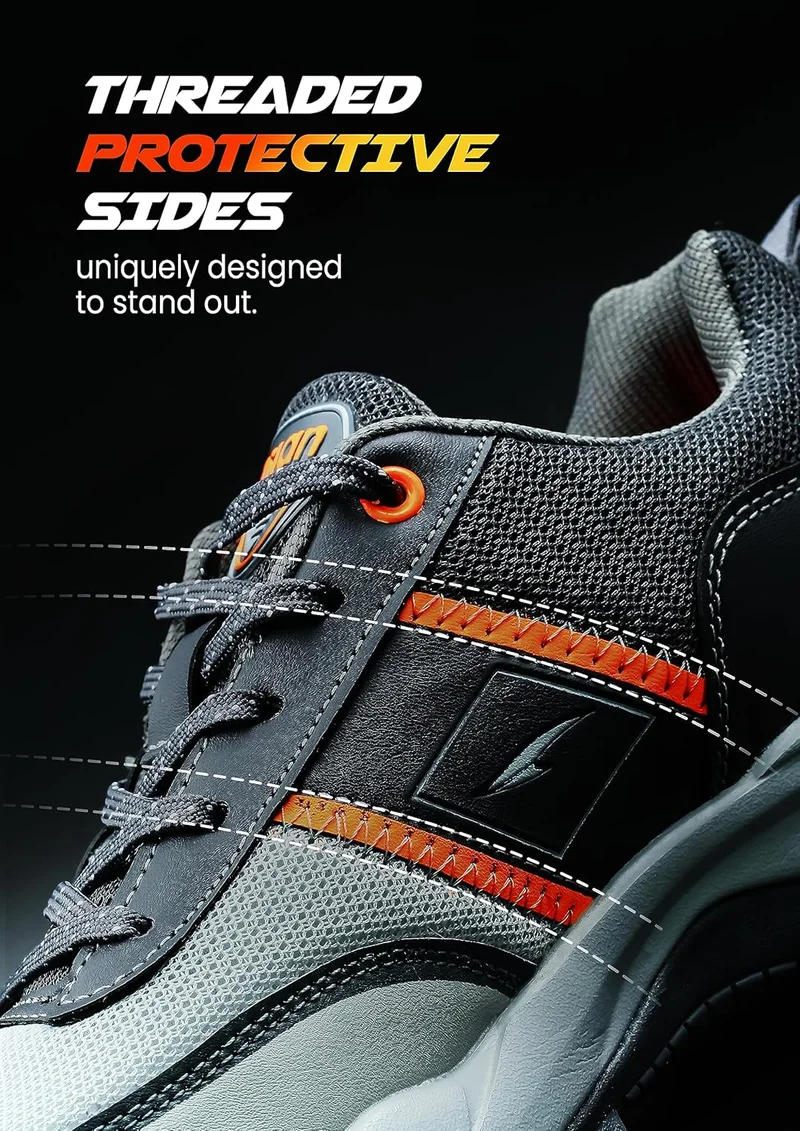 Asian Grey Orange Sports Shoes for Men and Boys